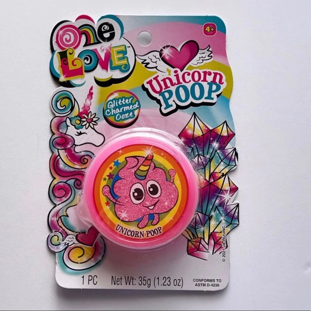 One Love pink glitter Unicorn Poop